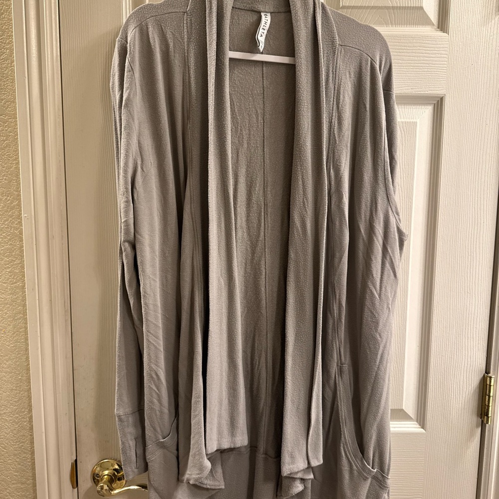 Athleta Light Gray Open Front Cardigan